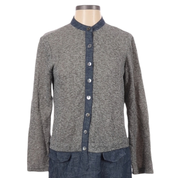 Anthropologie Uncle Frank Shirt Dress Size S Blue Gray Long Sleeve Henley Neck - Picture 5 of 8